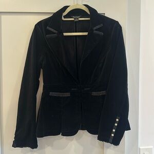 White House Black Market Velvet Blazer with Satin Details